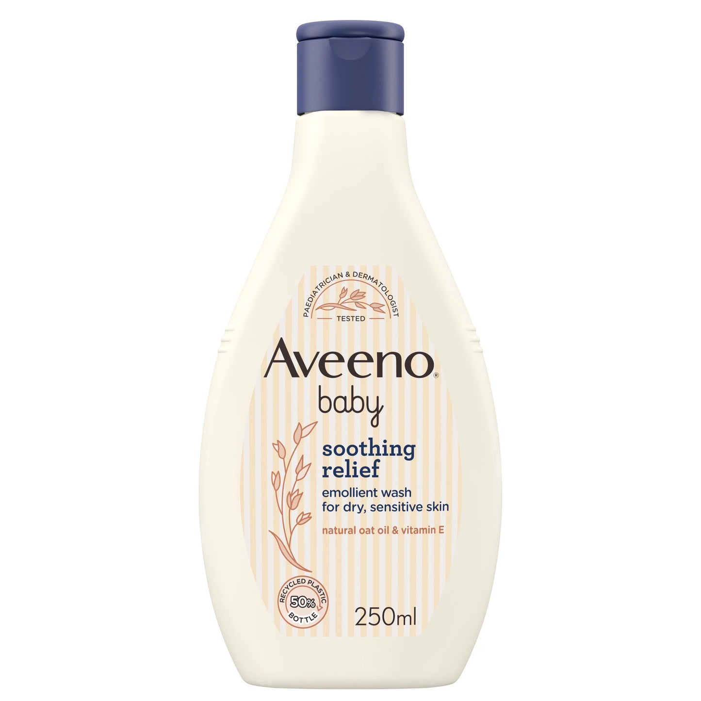 Aveeno Baby Soothing Relief Emollient Wash – 250ml | Gentle Cleanser for Dry, Sensitive Baby Skin