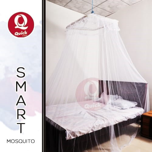 Quick Mosquito Net Plain White 6x4 to 12x12 - Free Delivery