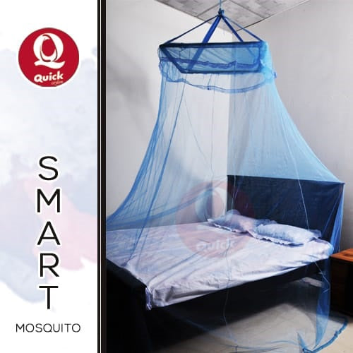 Quick Mosquito Net Plain Blue 6x4 to 12x12 - Free Delivery