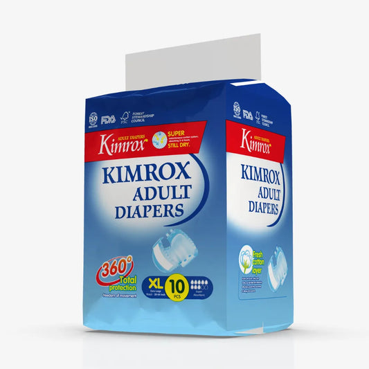 Kimrox Adult Diapers XL 10 Pcs Waist 39" - 64" | Maximum coverage and heavy-duty protection for absolute confidence. - Fortune Store