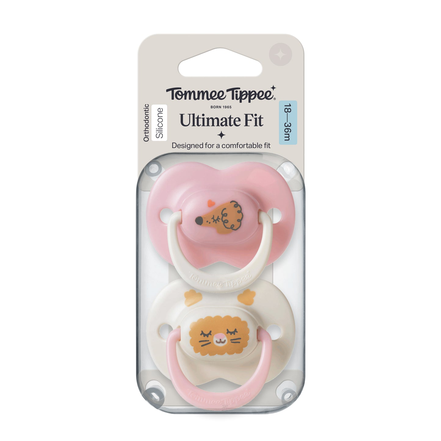 Tommee Tippee Ultimate Fit Girl Soother 18-36M Twin Pack | Maximum Comfort for Your Growing Toddler