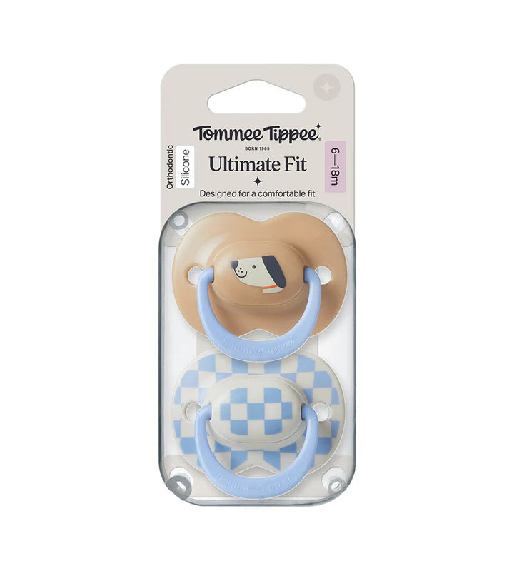 Tommee Tippee Ultimate Fit Boy Soother (6-18M) | Twin Pack | Designed to Fit, Shaped to Soothe.