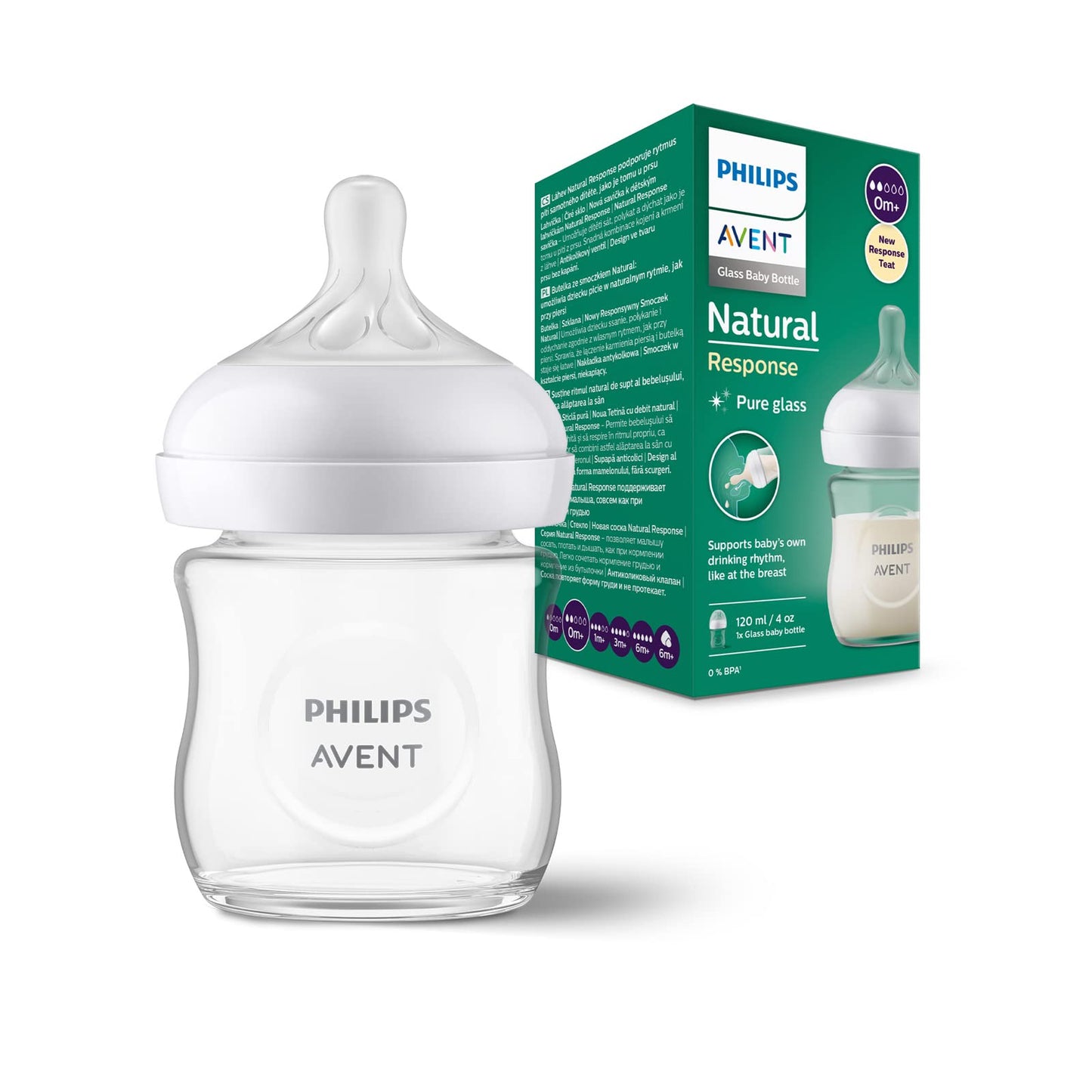Philips Avent Glass Bottle 120ml | Natural Feeding with Durable Glass Design - Fortune Store