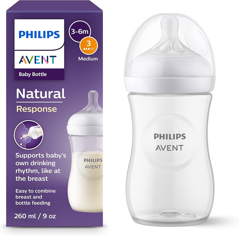 PHILIPS AVENT Natural Response Baby Bottle 260ml 3m+ – Ideal for Growing Babies - Fortune Store
