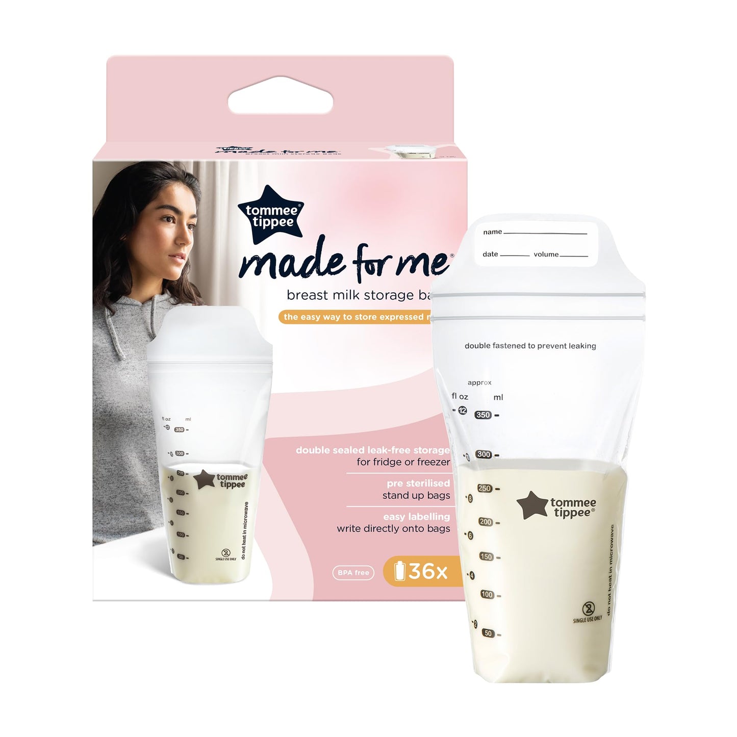 Tommee Tippee Breast Milk Storage Bags 350ml - 36 Pack: Safe and Convenient Breast Milk Storage - Fortune Store