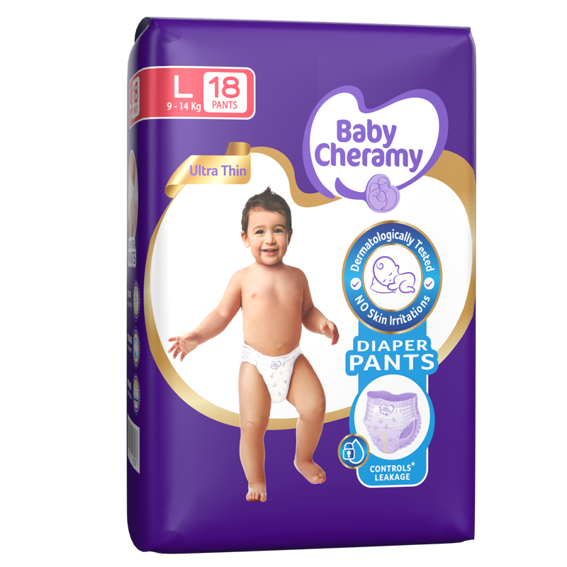 Baby Cheramy Diaper Pants Large 18Pcs | 36pcs 9–14Kg | Easy Wear, All-Day Comfort & Leak Protection - Fortune Store