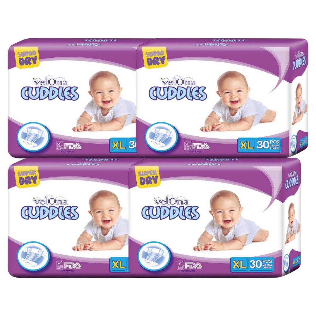Velona Cuddles XL Classic Diaper 30 / 60 / 90 / 120 Pcs | 13-17kg - Fortune Store