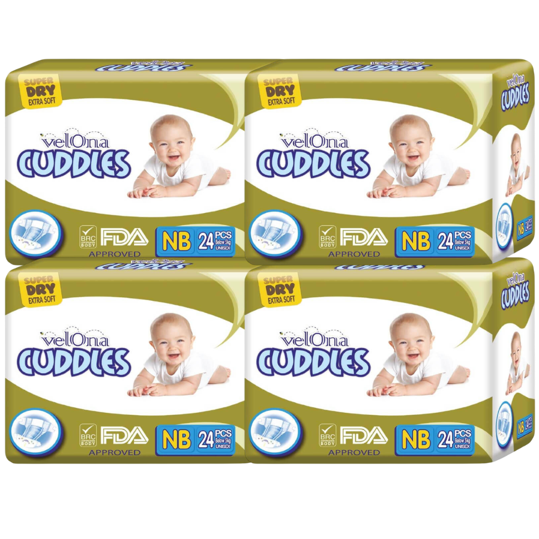 Velona Cuddles Newborn Classic Diaper 24 / 48 / 72 / 96 Pcs Below 5Kg - Fortune Store