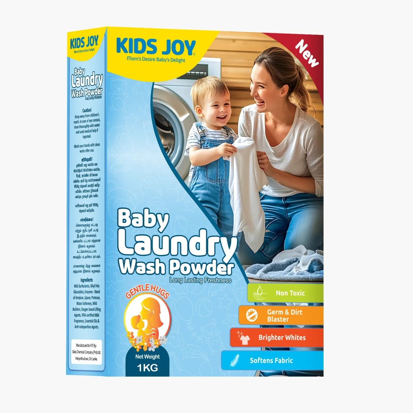 Kids Joy Baby Laundry Wash Powder – Gentle Hugs | 400g / 1kg | Mild, Safe & Soft Cleaning for Baby Clothes