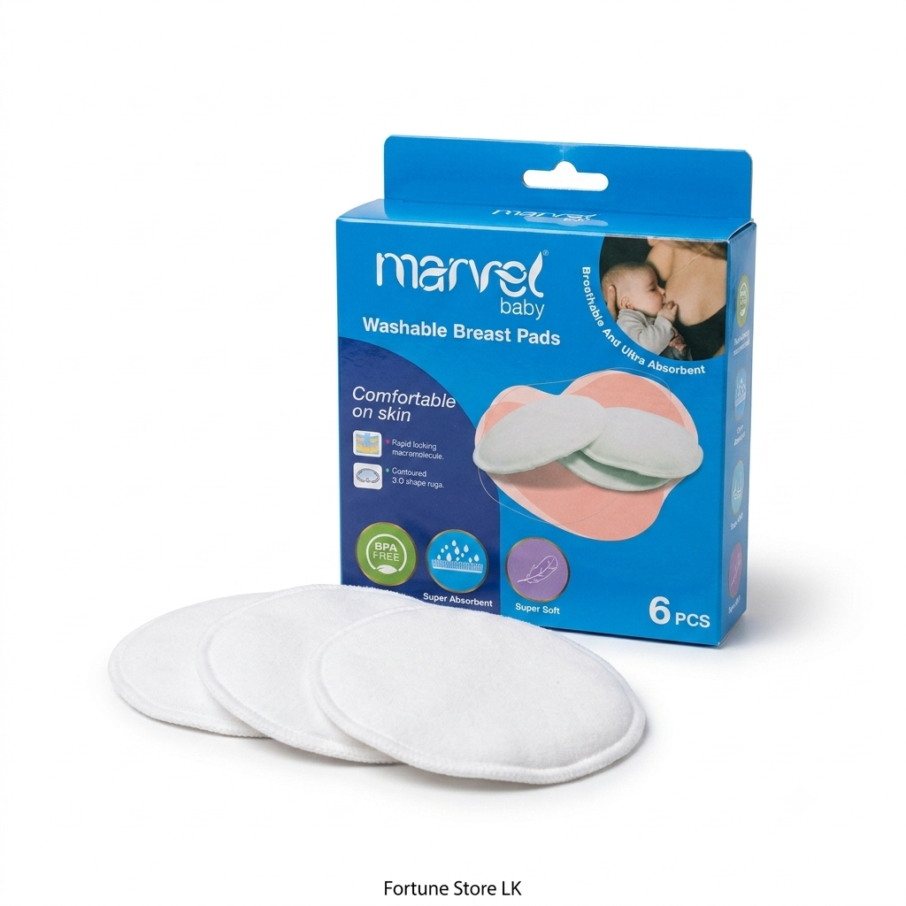 Marvel Baby Washable Breast Pads 6Pcs | Comfortable on Skin - Fortune Store