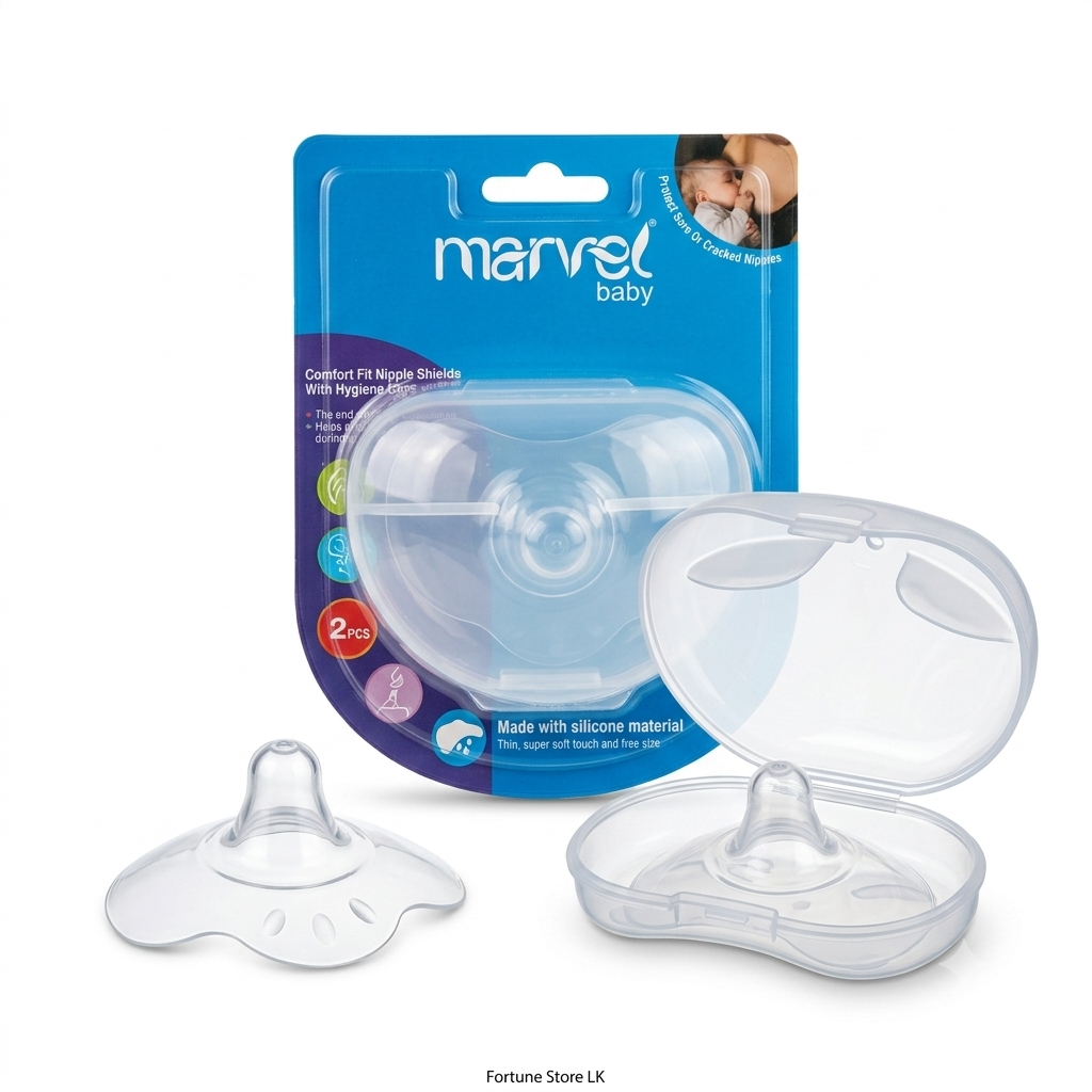 Marvel Baby BPA Free Silicone Nipple Shield with Protective Case Free Size