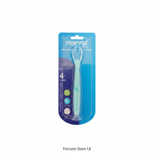 Marvel Baby BPA-Free Silicone Spoon with Sucker 4m+ | Hygienic Stand-Up Training Spoon