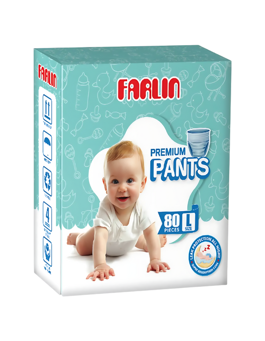 Farlin Baby Pants Large 80pcs 9-14kg | Ultra-Soft & Absorbent | Free Delivery
