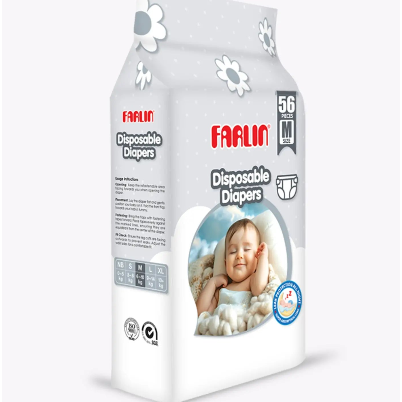 Farlin Baby Diapers Medium (56pcs | 5-10kg) | Ultra-Soft, Super Absorbent & Leak-Proof | FREE Delivery - Fortune Store