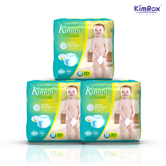 Kimrox Baby Medium Pants 6 - 11kg 20pcs / 60pcs / 80pcs | Gentle Care, Superior Protection | Free Delivery - Fortune Store