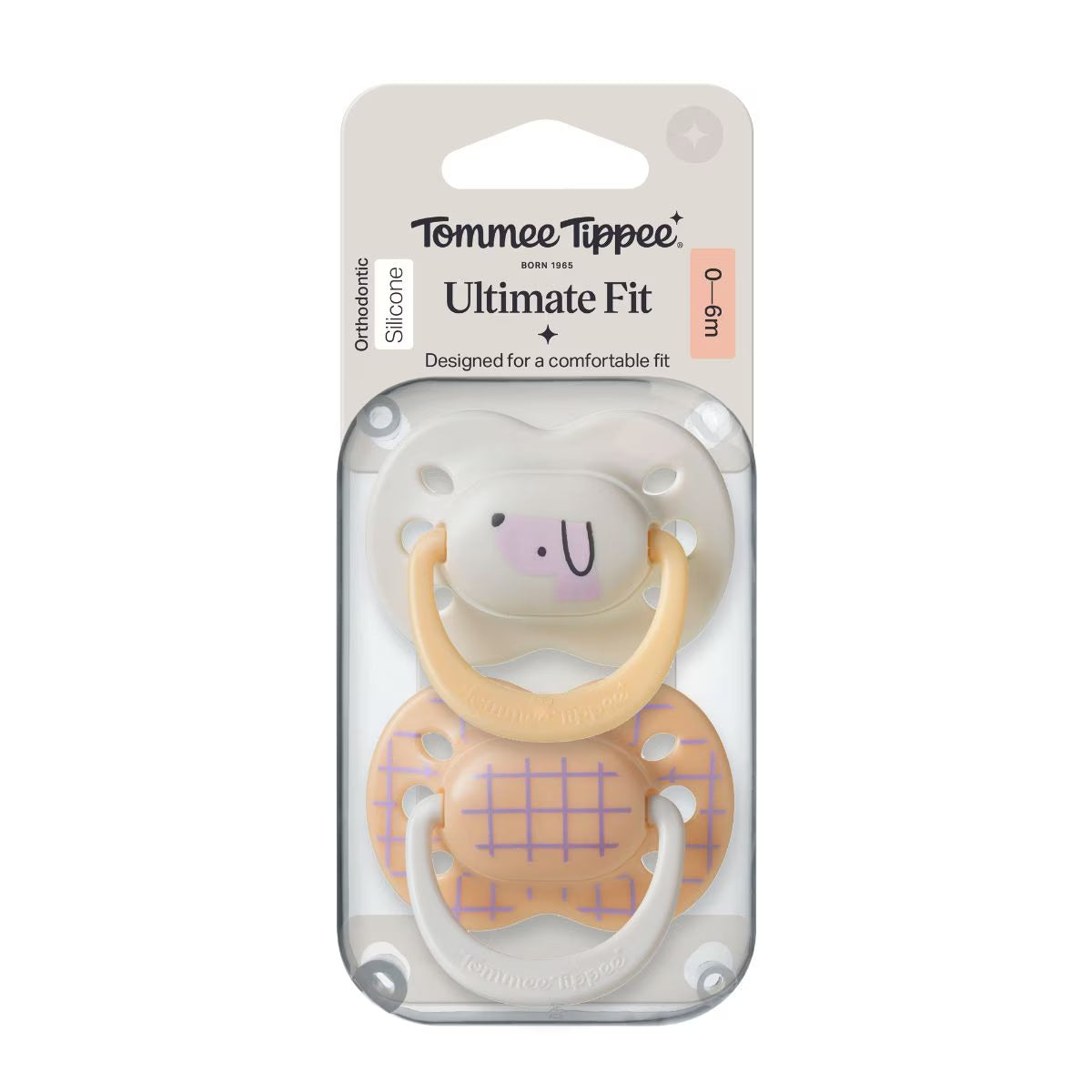 Tommee Tippee Ultimate Fit Girl Soother 0-6M Twin Pack | The Perfect Fit for Tiny Faces