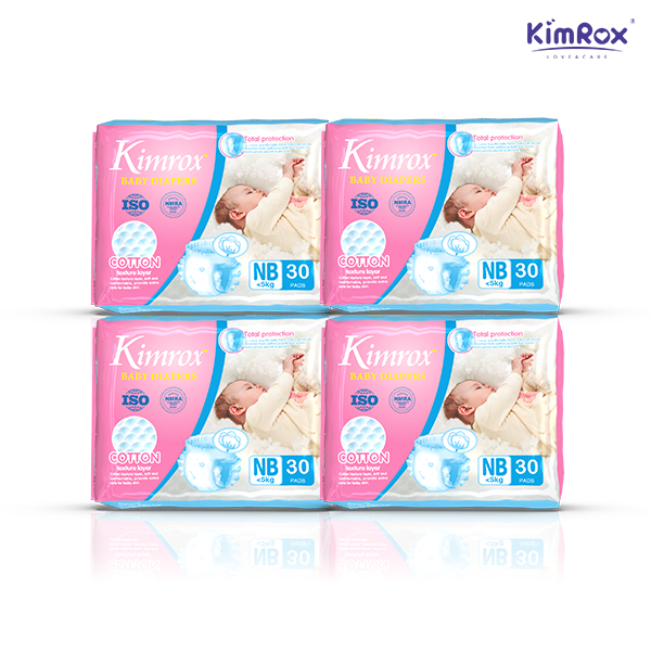 Kimrox Baby Newborn Diapers Below 5kg 30pcs / 90pcs / 120pcs | Gentle Care, Superior Protection | Free Delivery