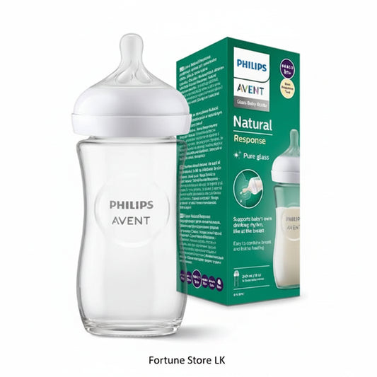 PHILIPS AVENT Natural Glass Baby Bottle 240ml – Safe, Durable, and Natural Feeding Experience - Fortune Store