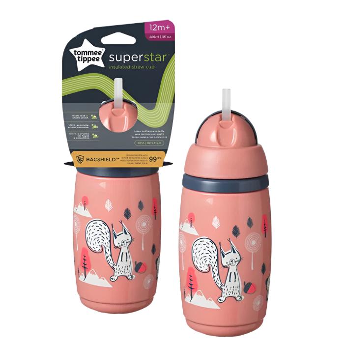 Tommee Tippee Insulated Straw Cup 266ml – Designed for Girls, Perfect for Everyday Adventures! - Fortune Store