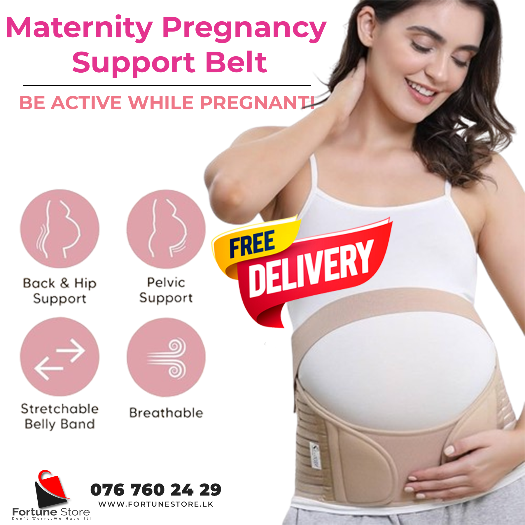 Maternity Support Belt Supportive Adjustable Pregnancy Belt