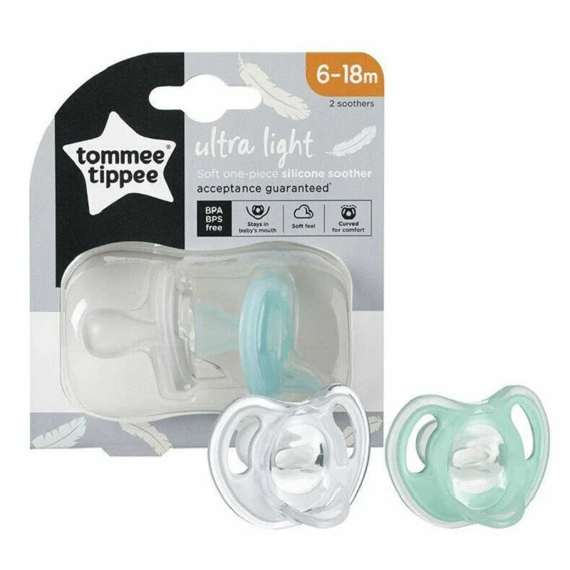 Tommee Tippee Ultra-Light Soft Silicone Soother 6-18 Months – BPA-Free, Gentle, and Lightweight Pacifier