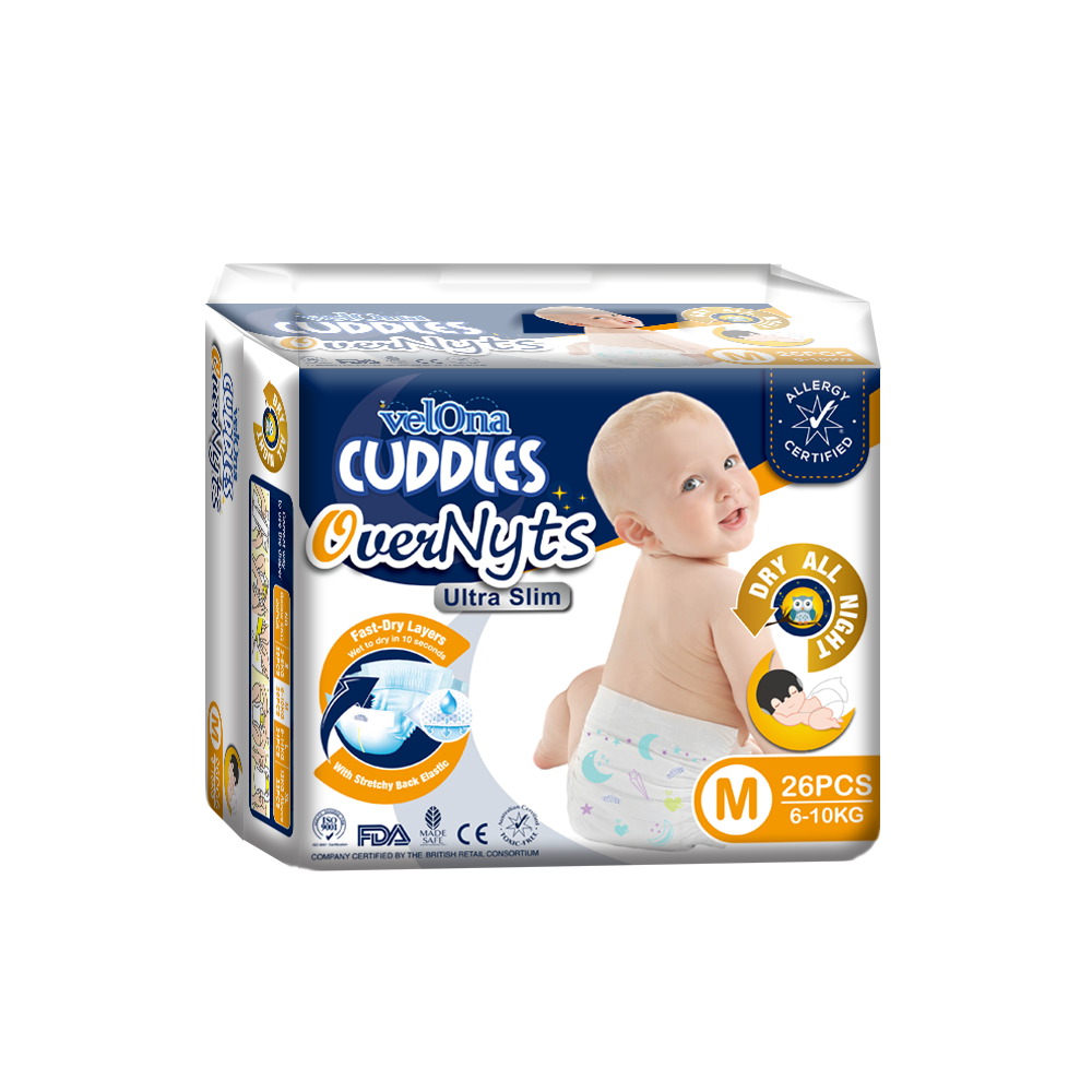 Velona Cuddles Looney Tunes OverNyts Diaper Medium 26 Pcs 6-10kg | Superior overnight dryness and playful comfort for a peaceful night’s sleep - Fortune Store