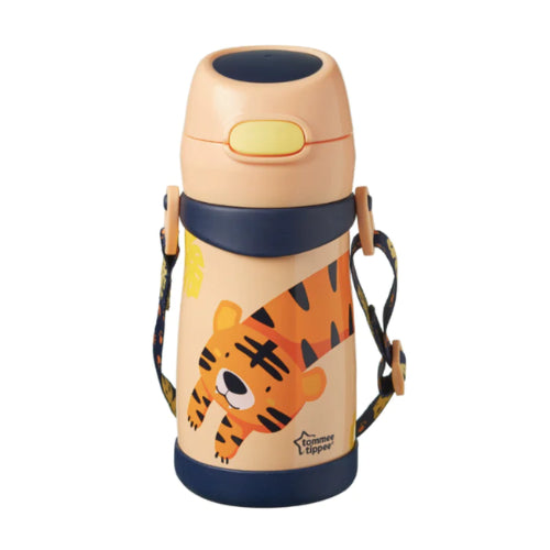 Tommee Tippee Stainless Steel Weighted Straw Tumbler 18m+ 350ml | Keep Drinks Cool for Active Toddlers! - Fortune Store