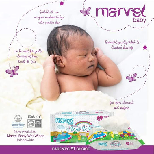 Marvel Baby Wet Wipes | Gentle Care for Your Baby’s Delicate Skin 80Pcs - Fortune Store