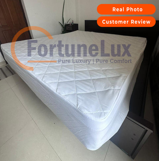 Full Cover Mattress Protector 100 % Waterproof ( White ) - FREE DELIVERY - Fortune Store