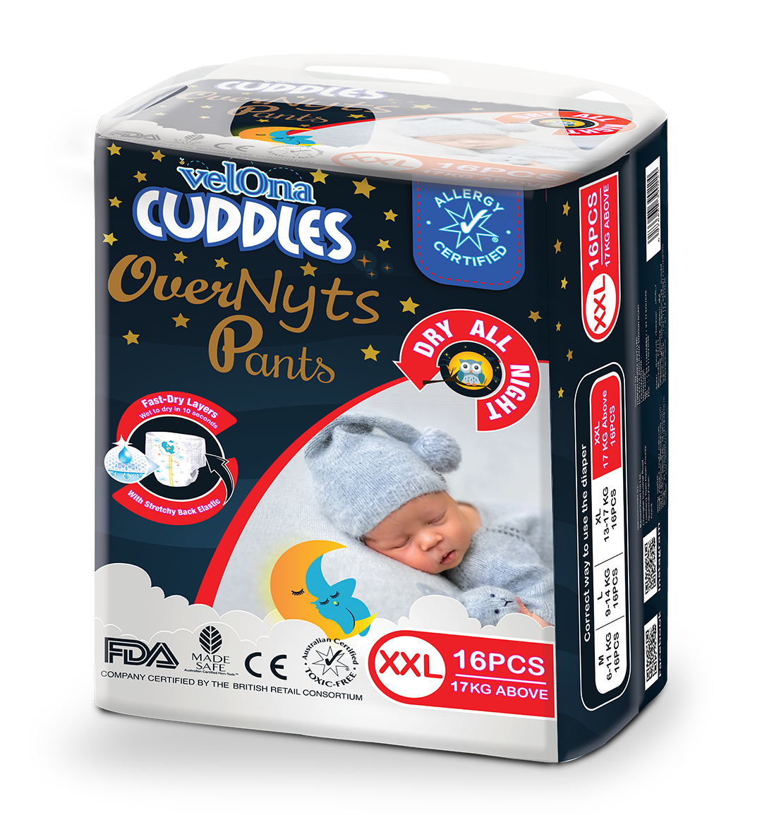 Velona Cuddles Looney Tunes OverNyts Pant XXL 16 Pcs 17Kg Above | Uninterrupted Sleep and Superior Protection All Night Long