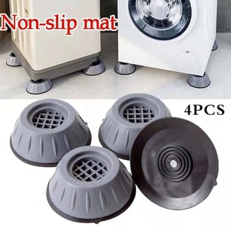 4 Pcs Washer Dryer Anti Vibration Pad with Suction Cup Feet / Fridge Washing Machine Support Pads Leveling Feet Shock Absorber