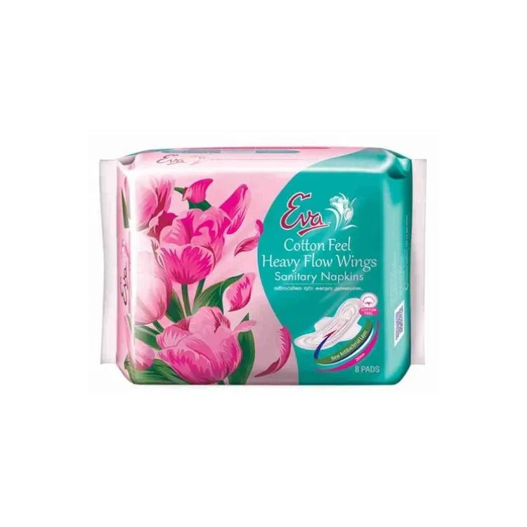 Eva Cotton Feel Heavy Flow Sanitary Napkins with Wings 8Pcs