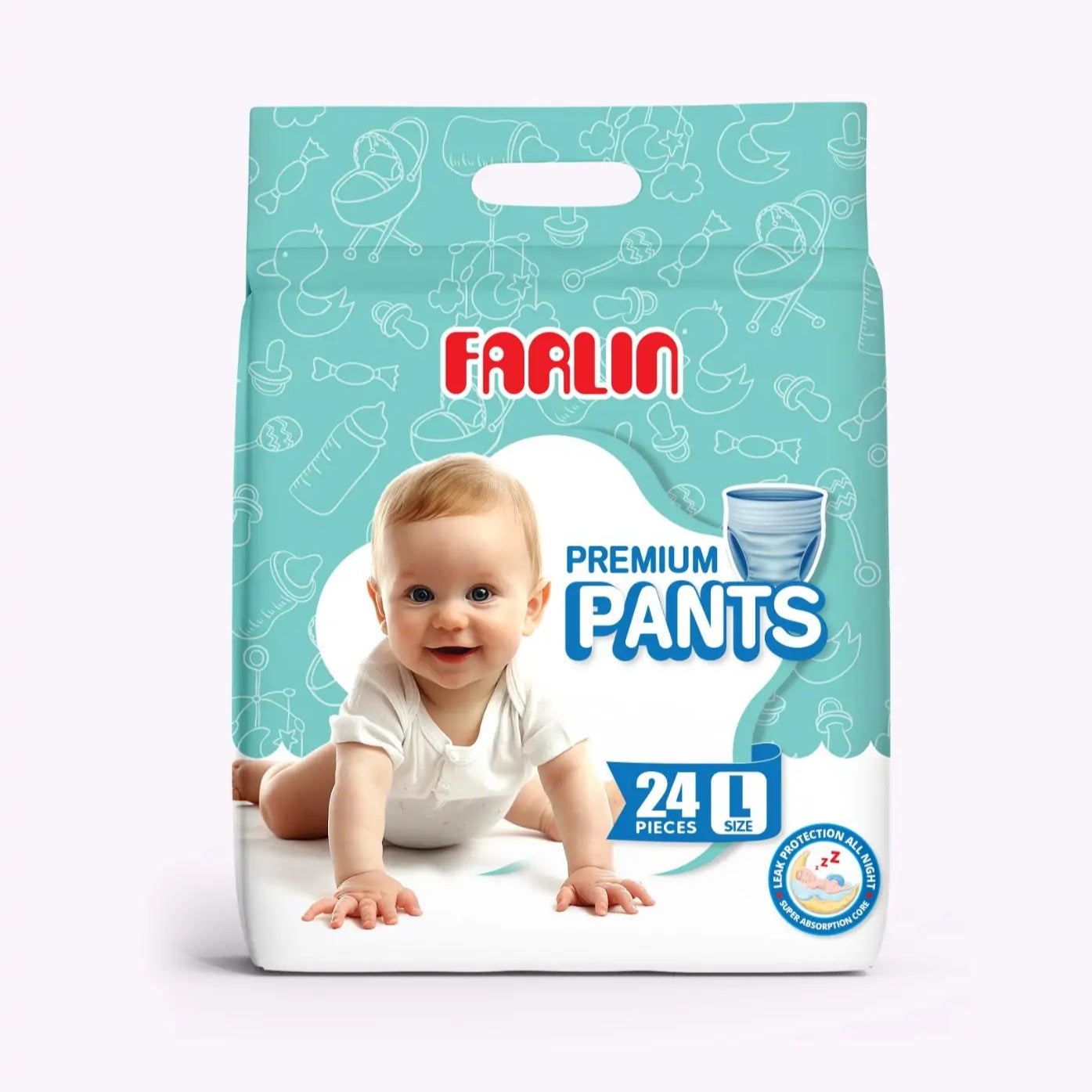 Farlin Diaper Pants Large (24pcs | 9-14kg) | Soft, Absorbent & Leak-Proof | FREE Delivery