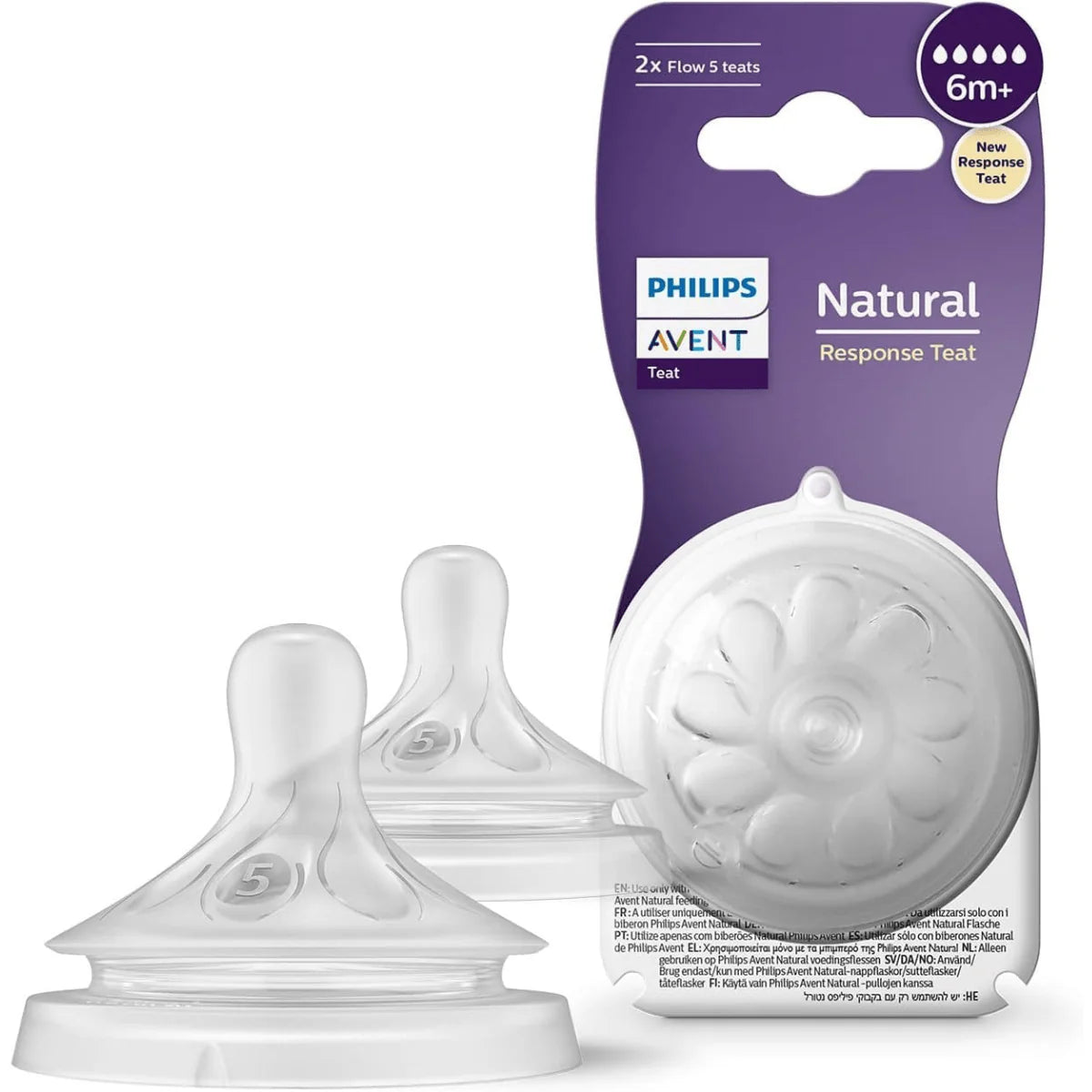 PHILIPS AVENT Natural Response Teat 6m+ Twin Pack – Fast Flow for Growing Babies