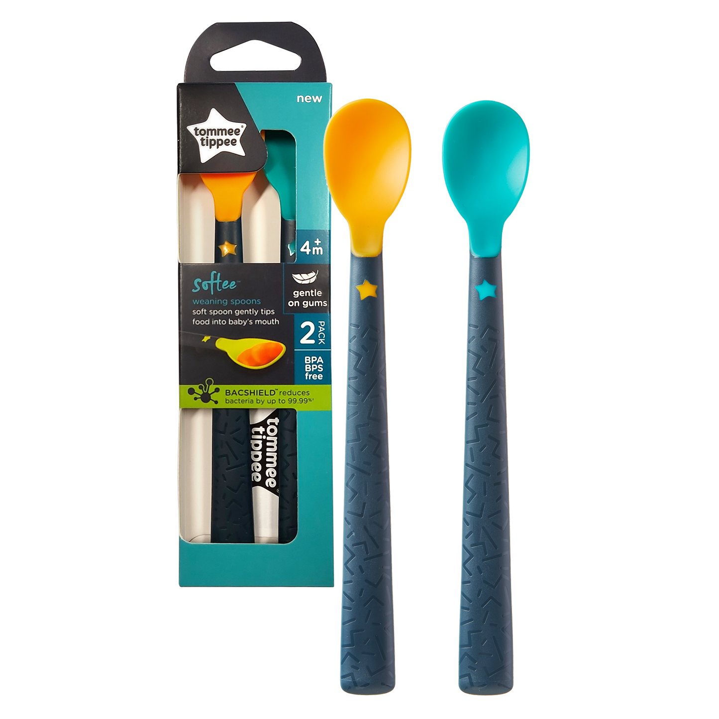 Tommee Tippee Softee Weaning Spoons 5Pcs | 2Pcs 4m+ – Gentle and Safe for Baby’s First Foods! - Fortune Store