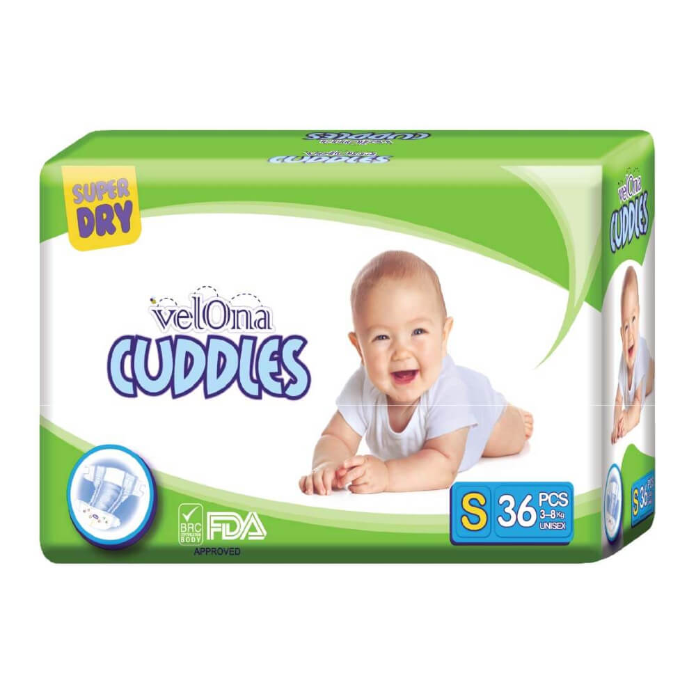 Velona Cuddles Small Diaper 36 Pcs | 3-8kg - Fortune Store