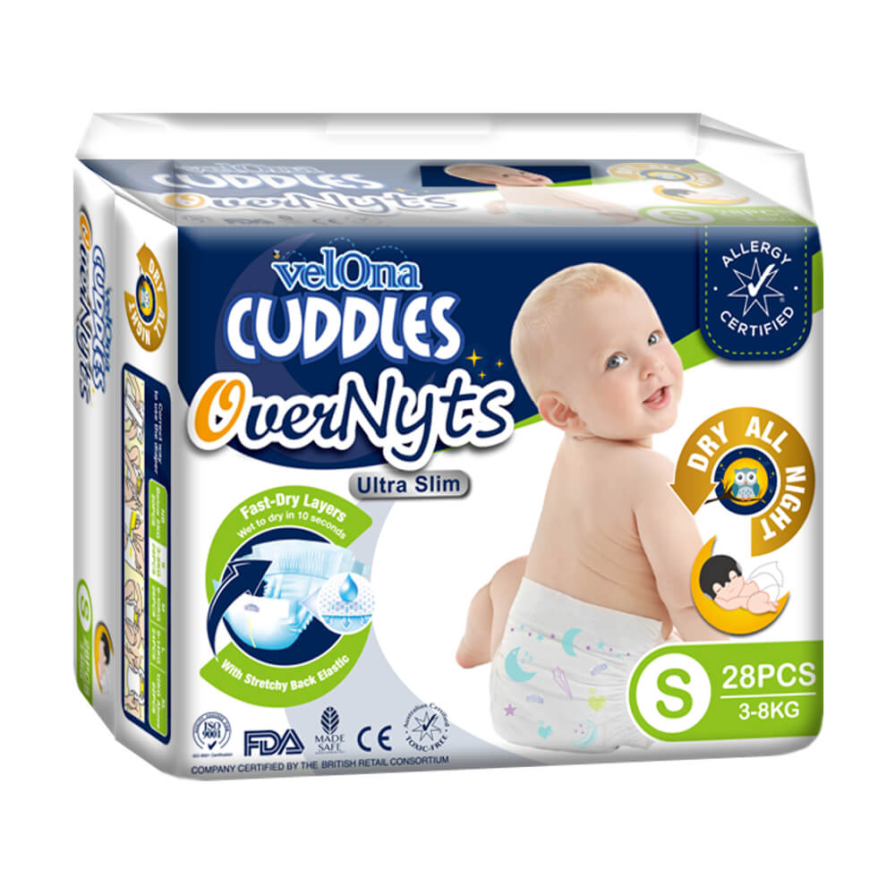 Velona Cuddles Looney Tunes OverNyts Diaper Small 28 Pcs 3-8kg | Maximum overnight protection with the magic of Looney Tunes