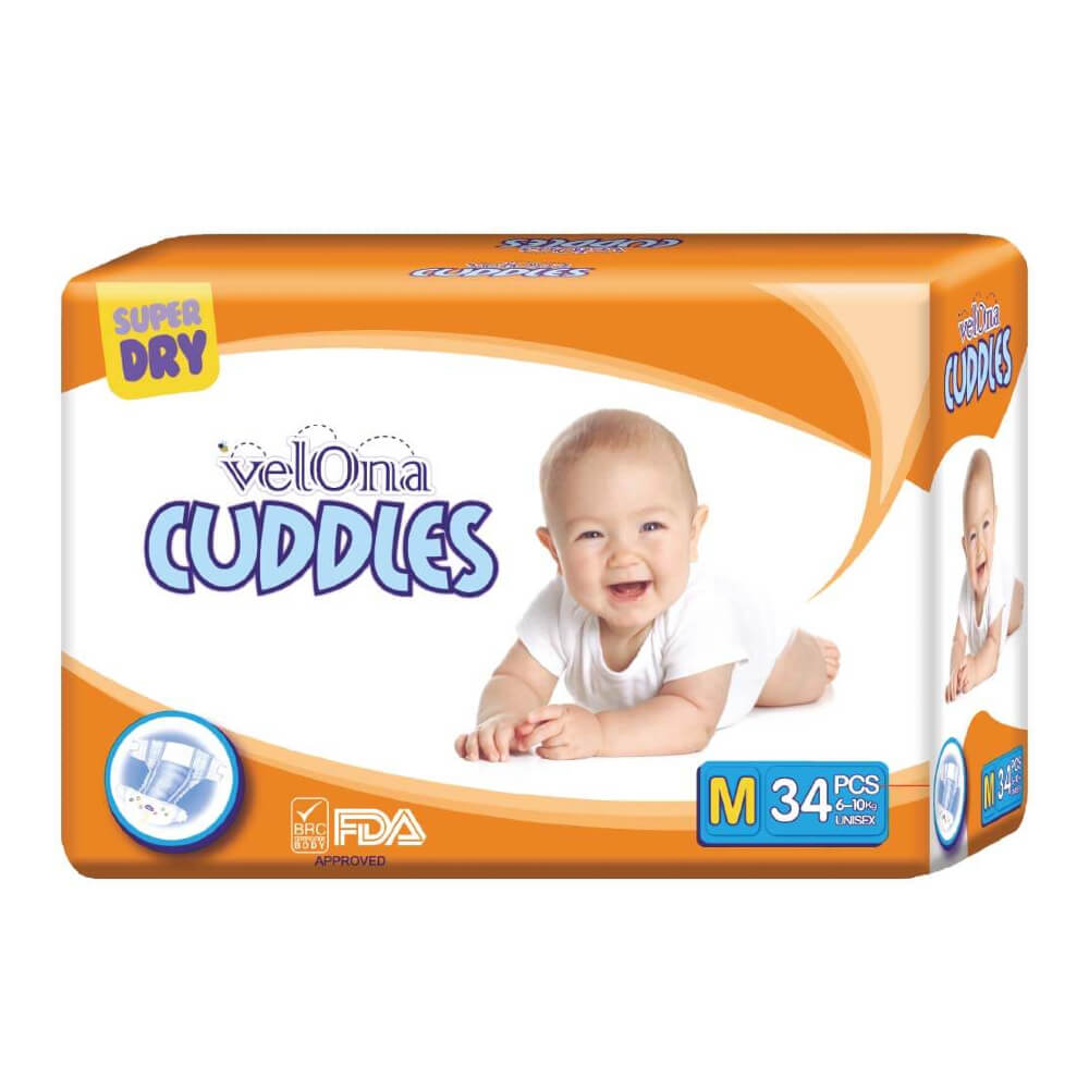 Velona Cuddles Medium Classic Diaper 34 Pcs | 6-10kg - Fortune Store