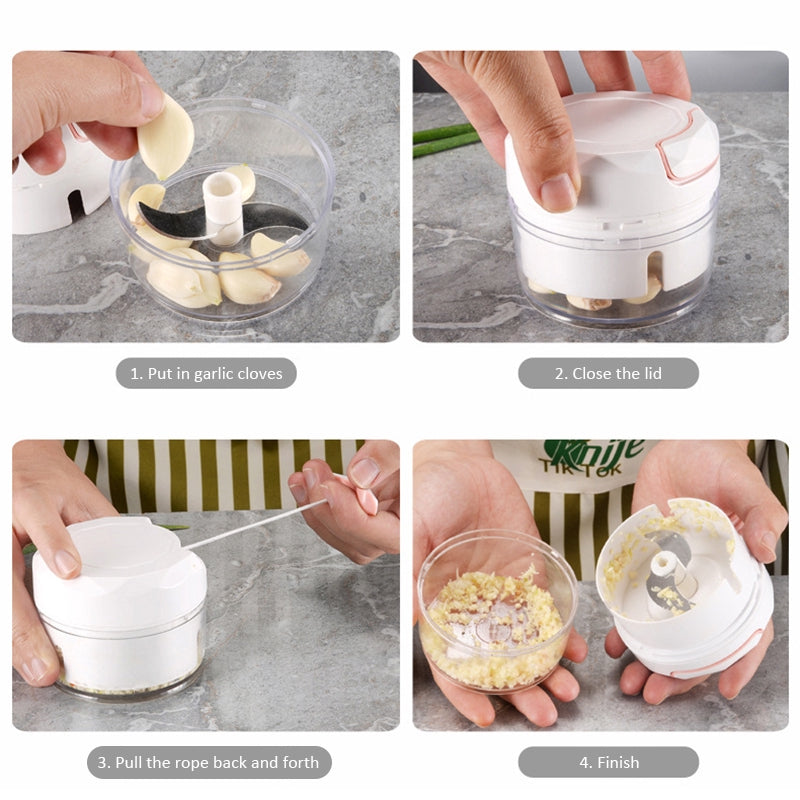 Mini Garlic Chopper Manual Grinder | Mini Vegetable Chopper - Fortune Store