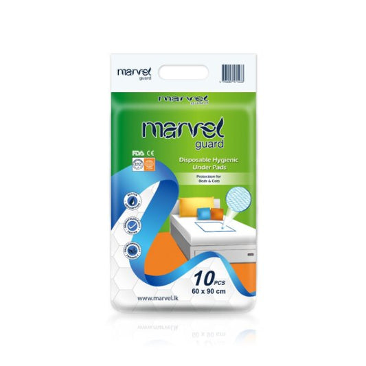 Marvel Disposable Hygienic Under Pads 60x90cm – 10pcs | Maximum Protection for Comfort & Cleanliness - Fortune Store