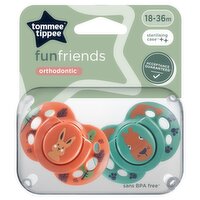 Tommee Tippee Fun Friends Orthodontic Soother 18–36 Months | BPA-Free, Toddler Soother with Cute Animal Designs