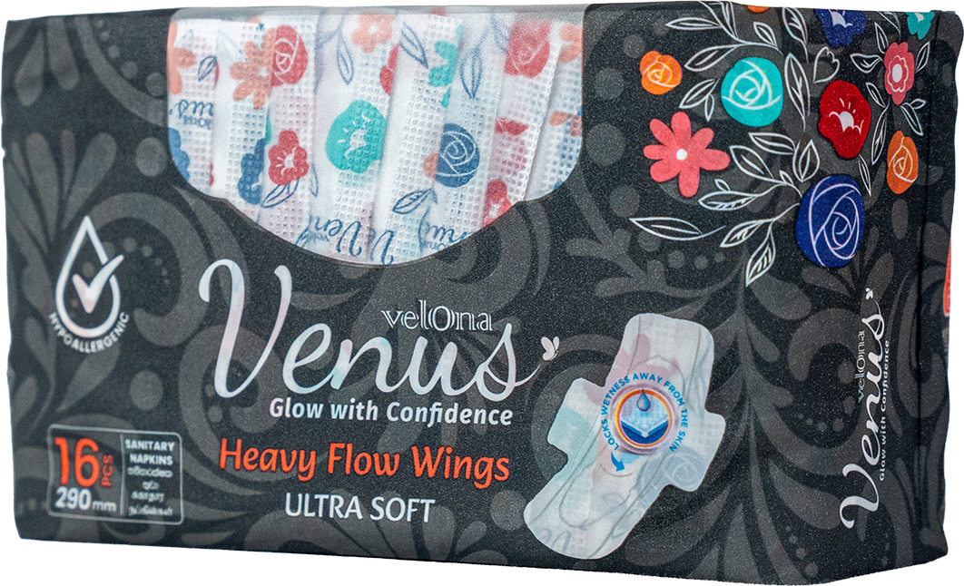 Velona Venus Sanitary Napkins Heavy Flow Wings 16 Pcs (290mm) | Superior absorbency and ultimate comfort for your heaviest days. - Fortune Store