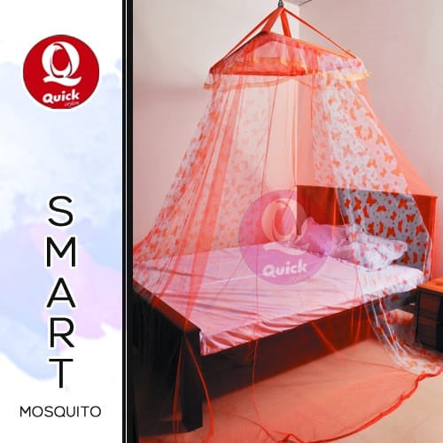 Quick Mosquito Net Orange Design 6x4 to 12x12 - Free Delivery