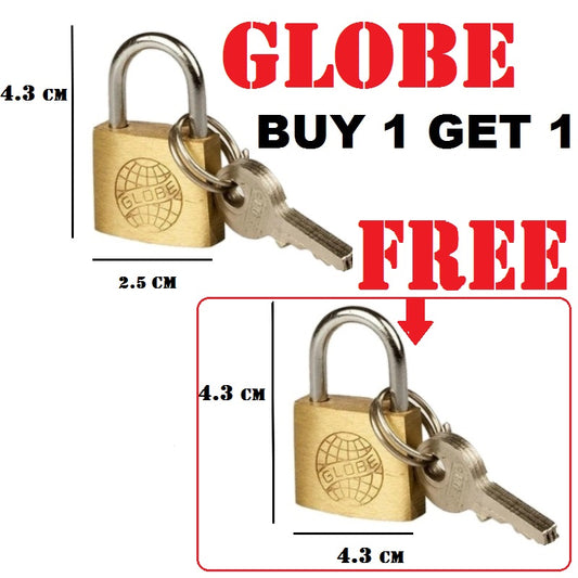 Padlock [ Buy 1 Get 1 FREE ] Globe 702- Quality Product ( Size 4’3cm * 2’5cm )