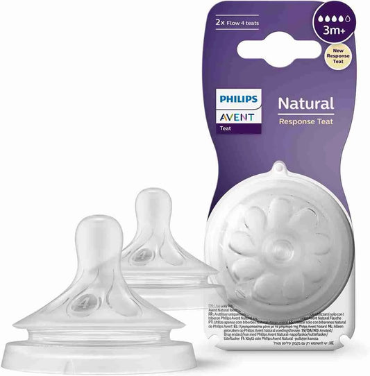 PHILIPS AVENT Natural Response Teat 3m+ Twin Pack – Medium Flow for Active Feeders
