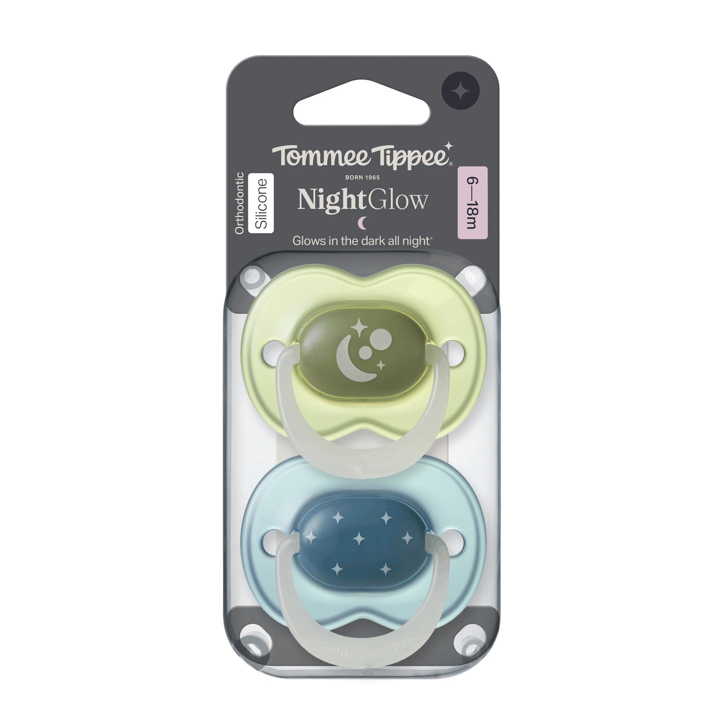 Tommee Tippee Night Glow Soothers | 6-18 Months | Orthodontic Design Meets Midnight Convenience - Fortune Store