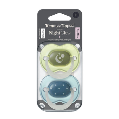 Tommee Tippee Night Glow Soothers | 6-18 Months | Orthodontic Design Meets Midnight Convenience - Fortune Store