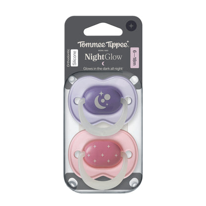 Tommee Tippee Night Glow Soothers | 6-18 Months | Orthodontic Design Meets Midnight Convenience - Fortune Store