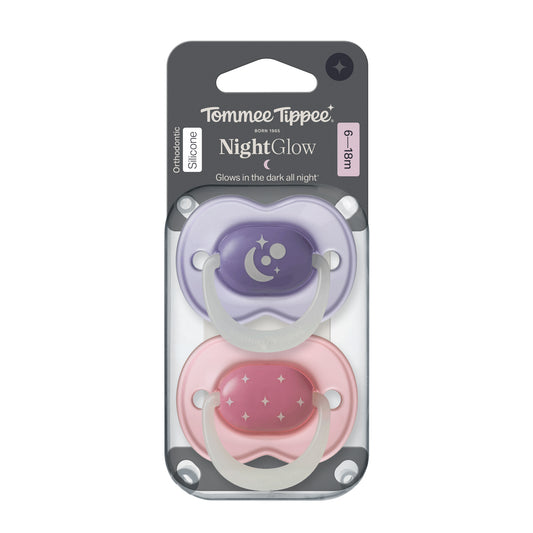 Tommee Tippee Night Glow Soothers | 6-18 Months | Orthodontic Design Meets Midnight Convenience - Fortune Store