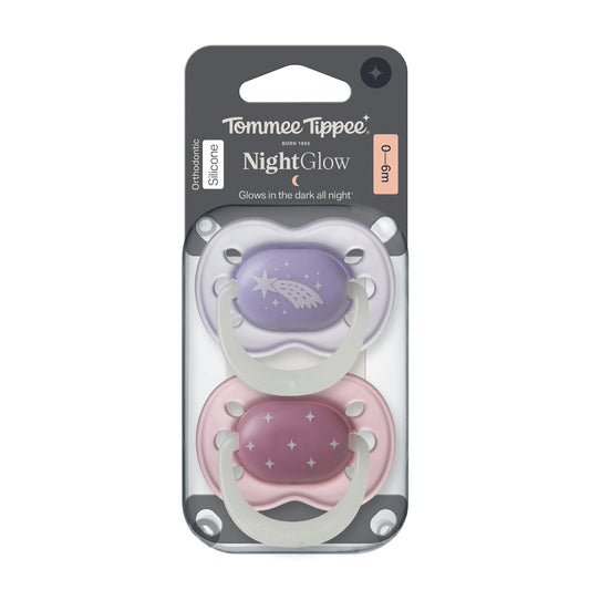 Tommee Tippee Night Glow Soothers (0-6m) | Twin Pack | The Perfect Companion for Your Newborn’s Sleep. - Fortune Store